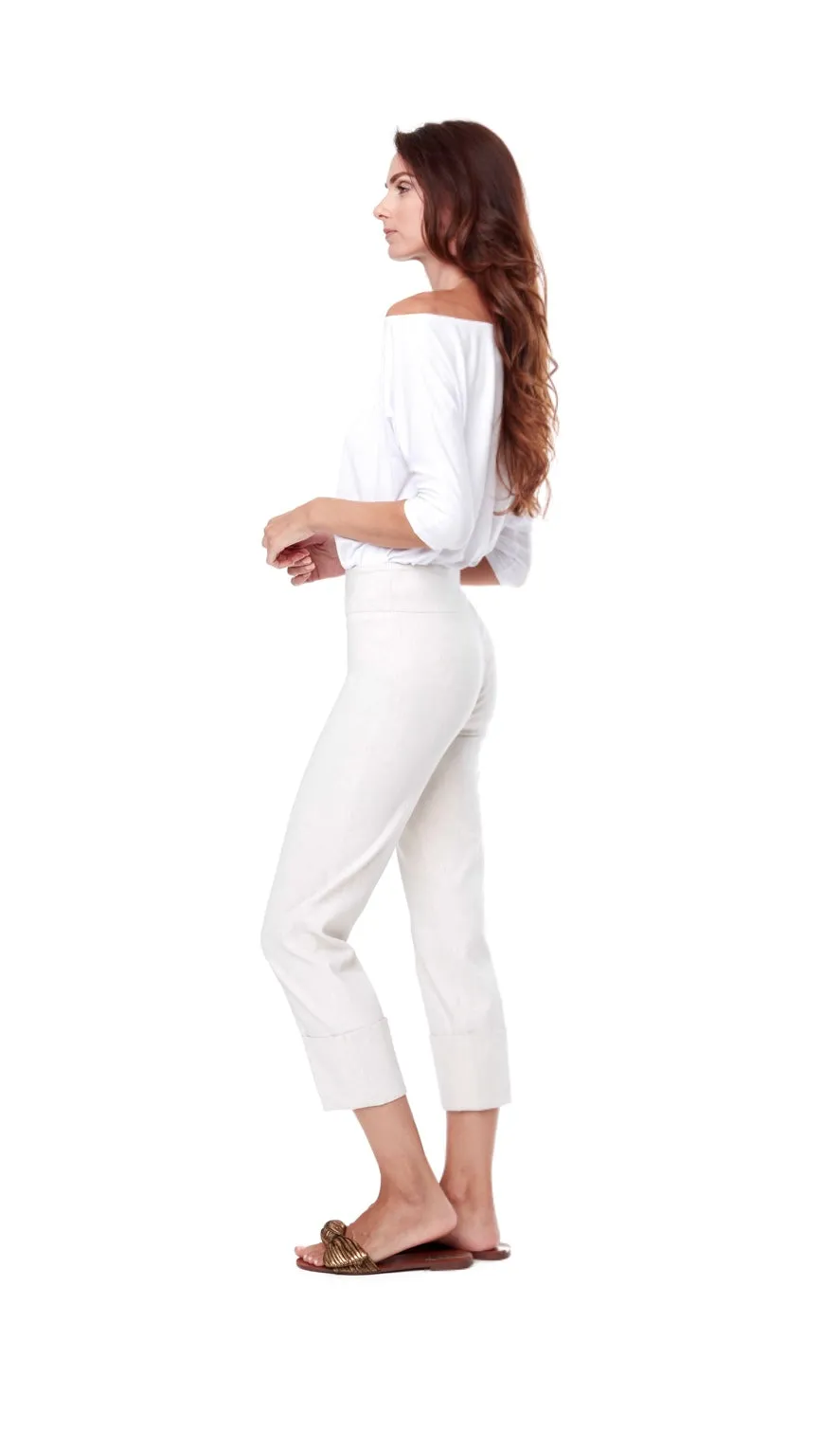 67766 Linen Crop Pant