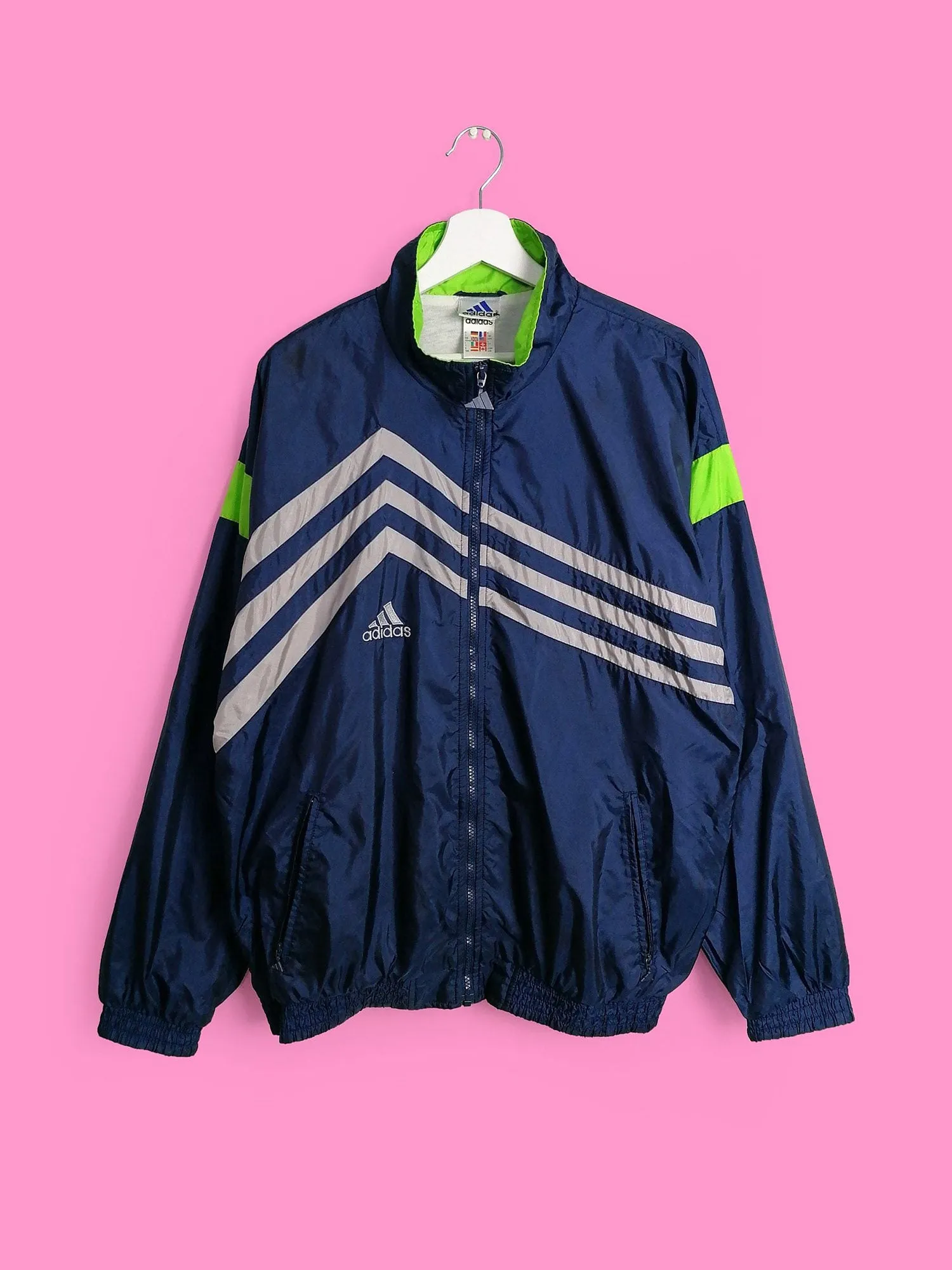 90's Adidas Unisex Shell Track Jacket ~ size L men