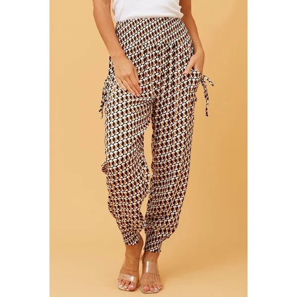 ABSTRACT PRINT BOHO HAREM PANTS