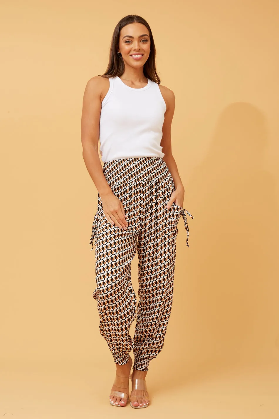 ABSTRACT PRINT BOHO HAREM PANTS