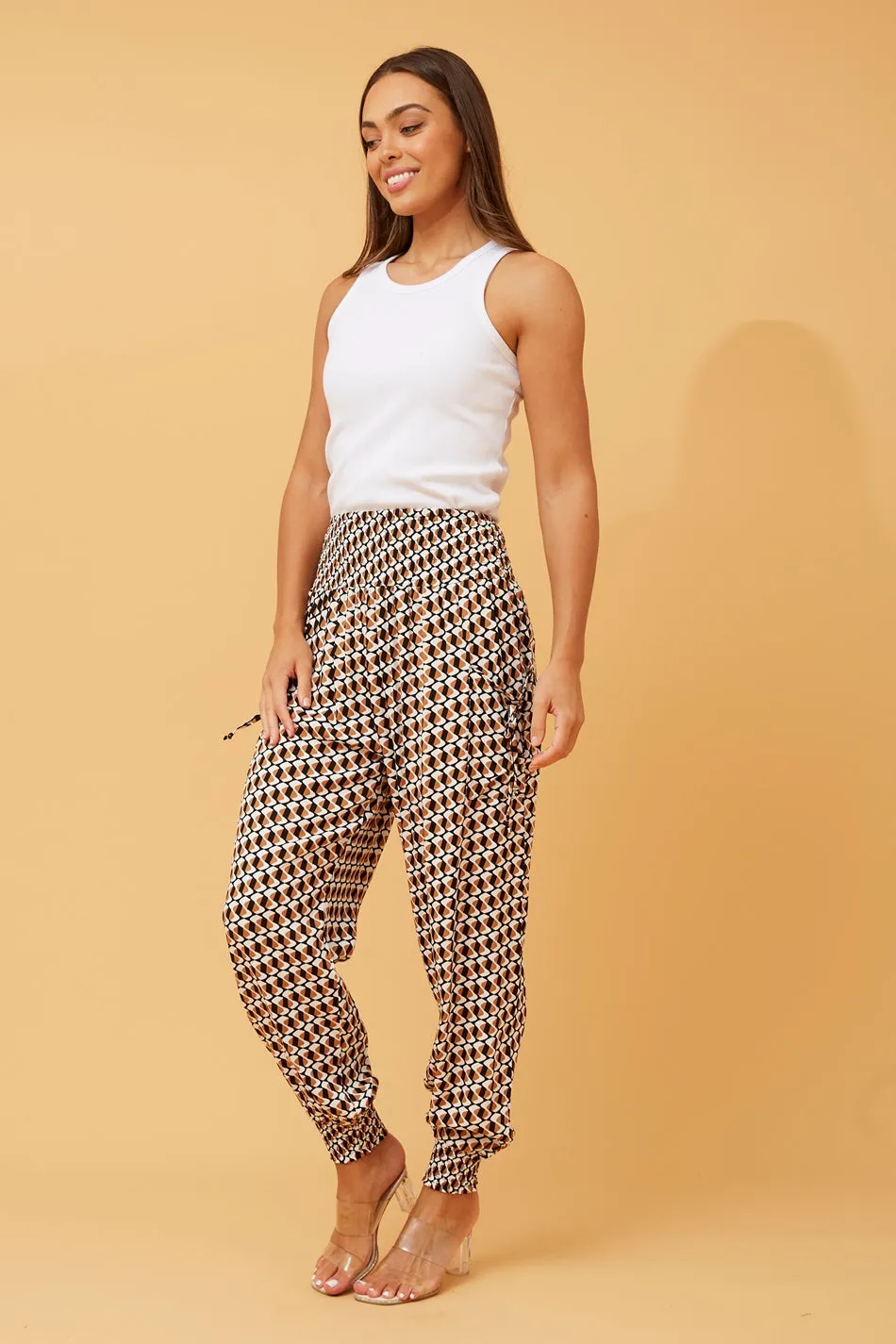 ABSTRACT PRINT BOHO HAREM PANTS