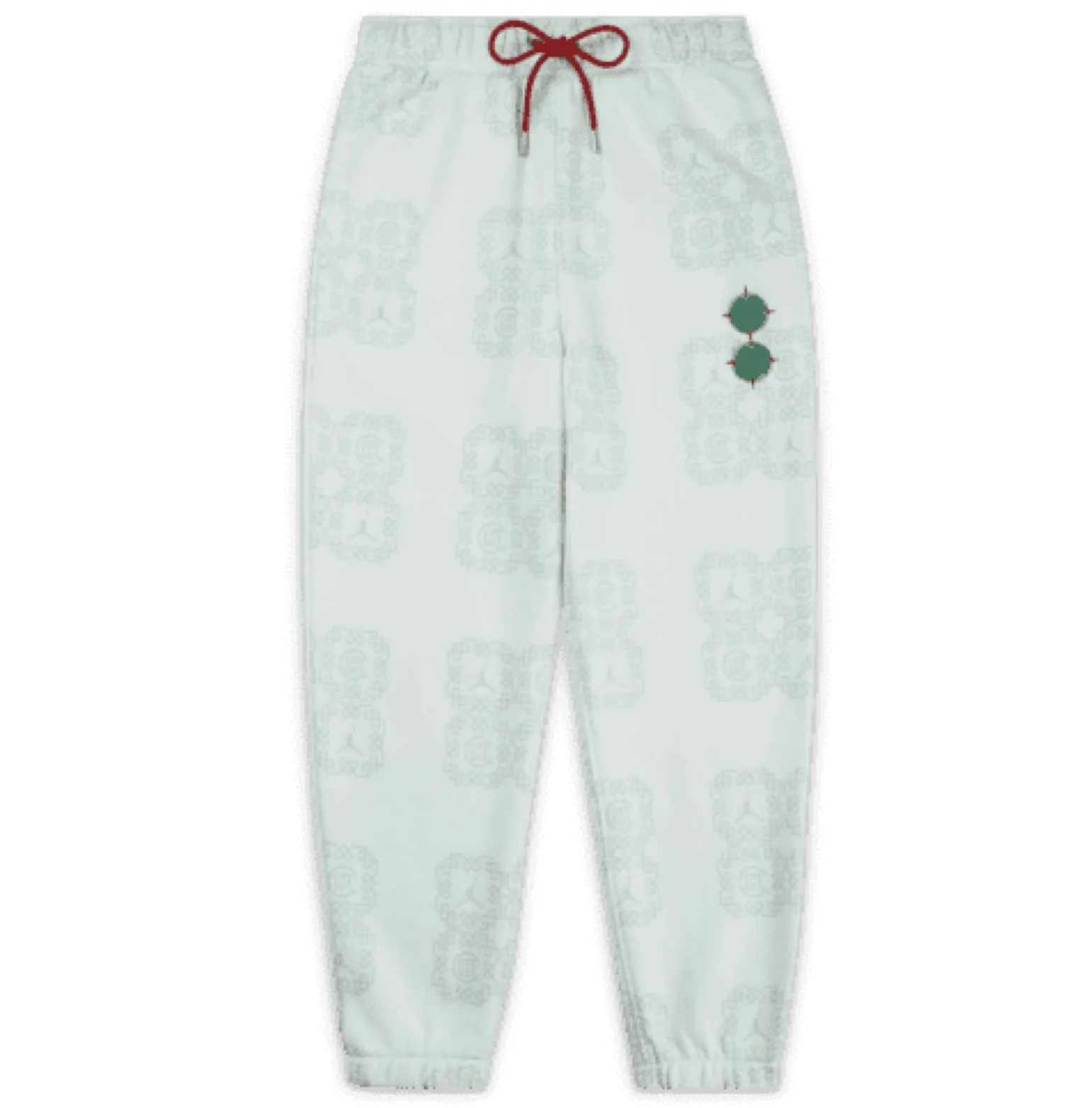 AIR JORDAN X CLOT ALL-OVER PRINT FLEECE PANT - BARELY GREEN/LIGHT SILVER/STORMRED