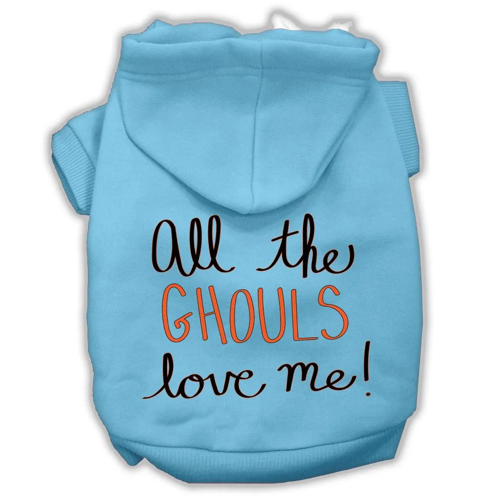 All The Ghouls Screenprint Dog Hoodie Baby Blue M (12)