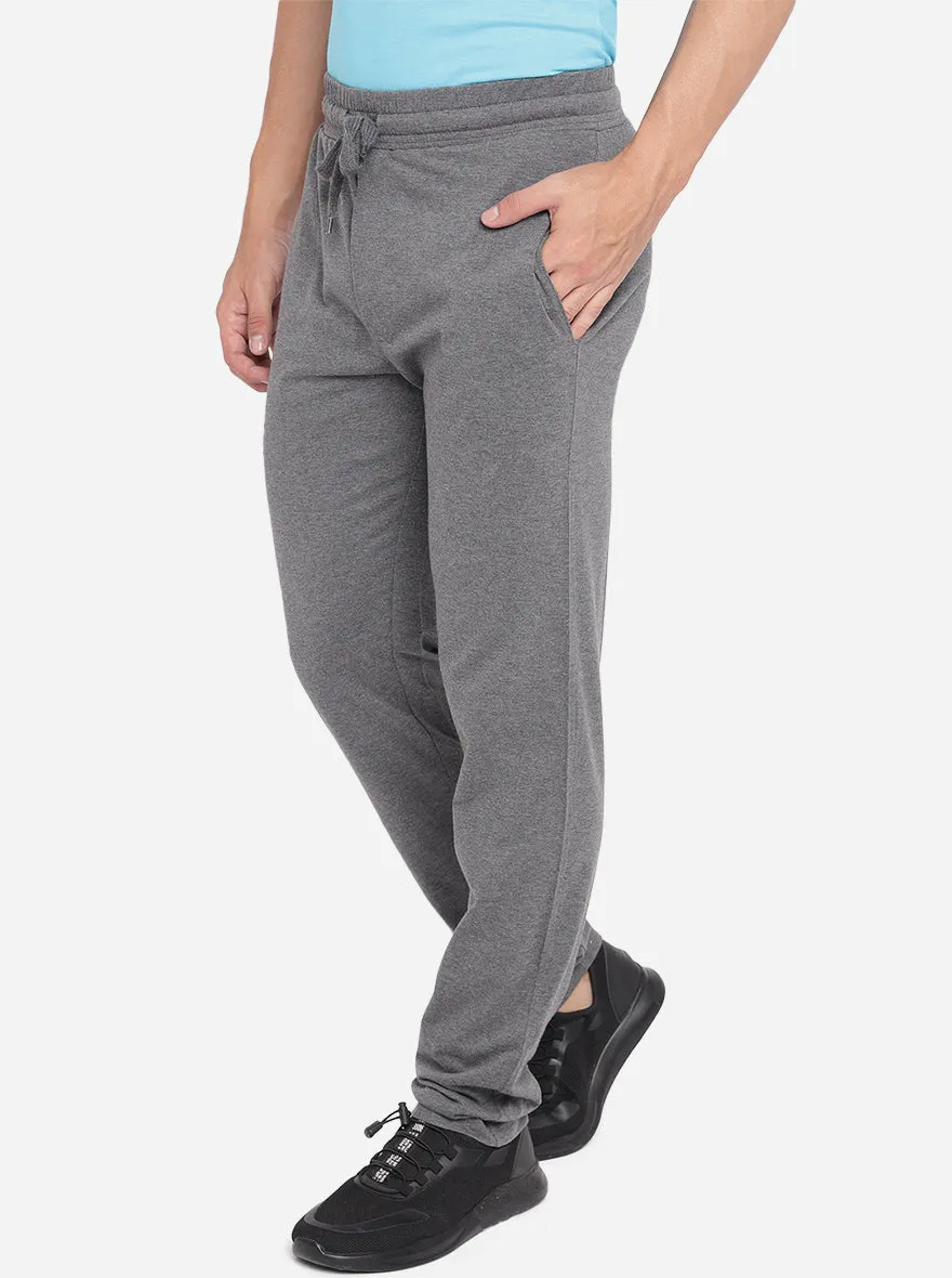 Anthra Melange Solid Regular Fit Track Pants | Greenfibre