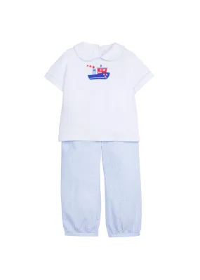 Applique Peter Pan Pant Set - Tugboat