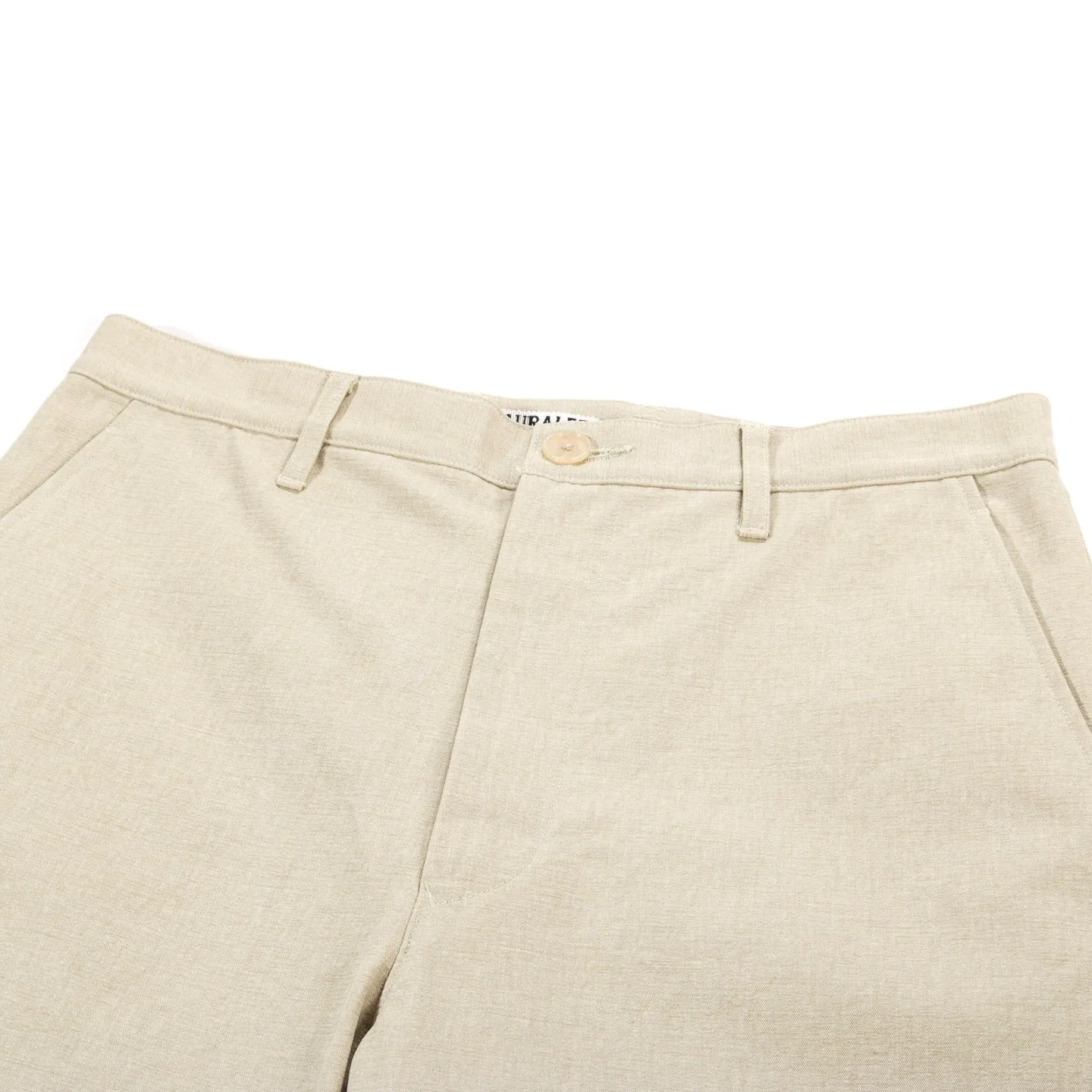 AURALEE WASHED HARD TWIST CANVAS PANTS KHAKI BEIGE