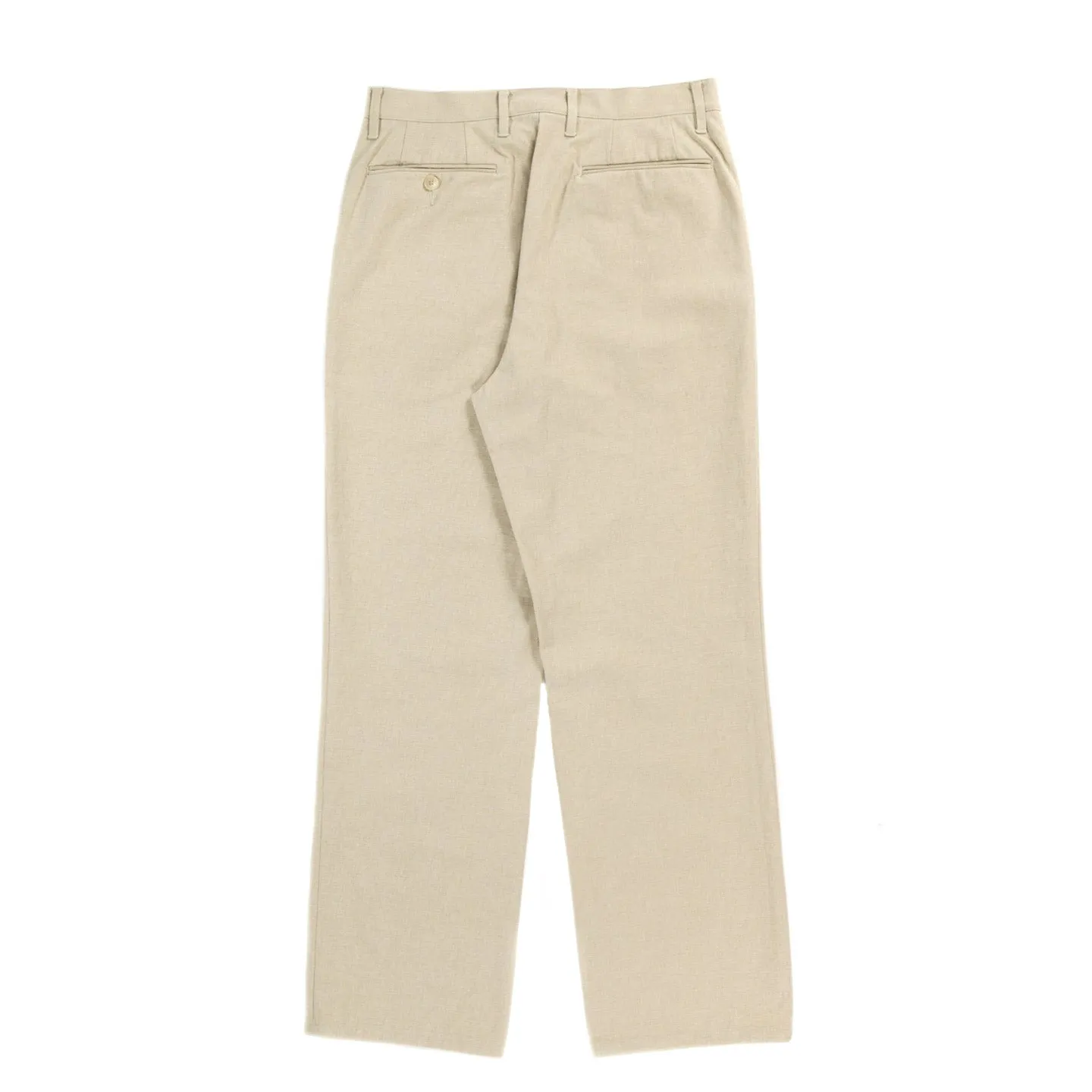 AURALEE WASHED HARD TWIST CANVAS PANTS KHAKI BEIGE