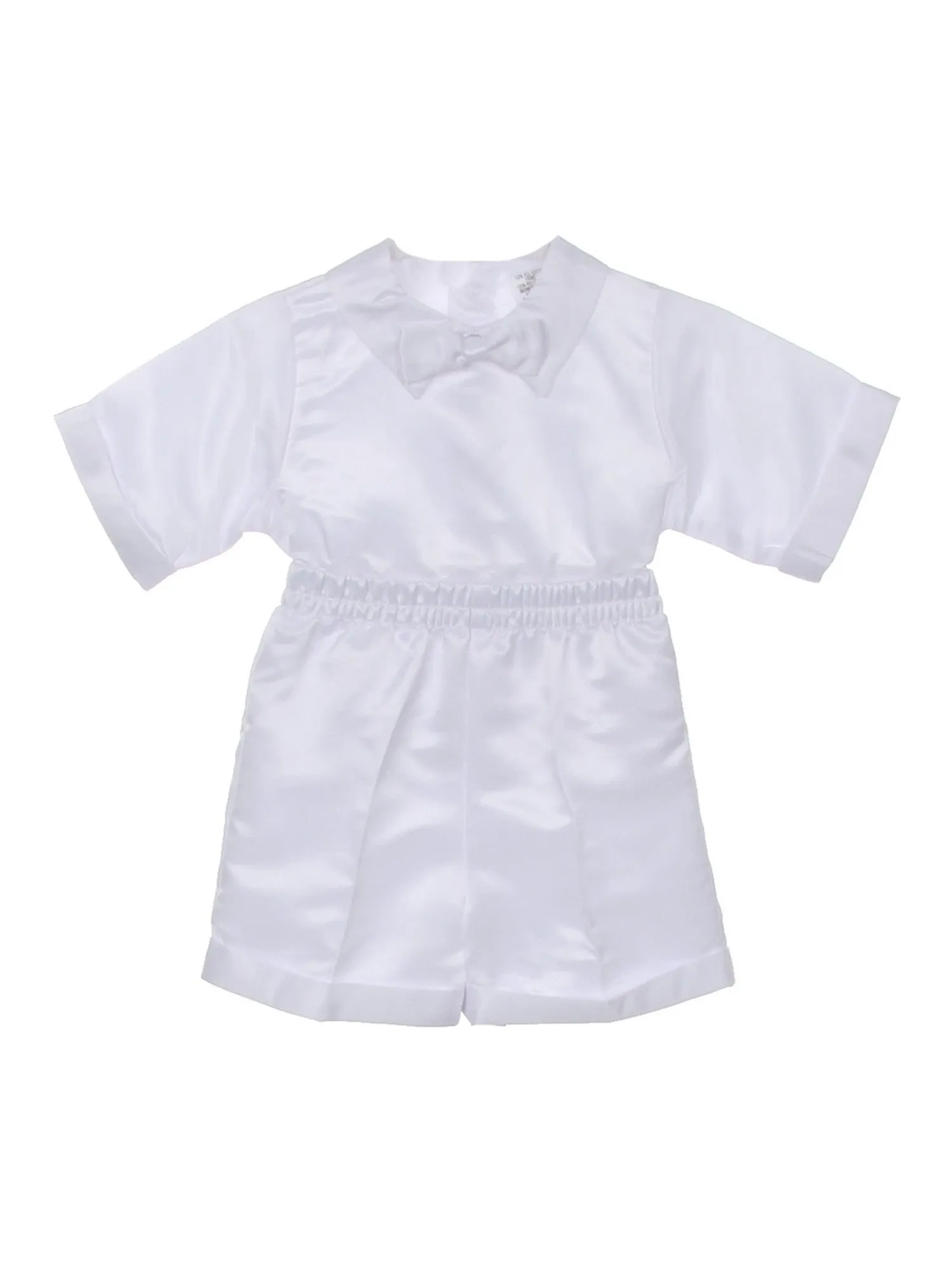 Baby Boys White 4 pc Diamond Pattern Vest Hat Baptism Outfit 3-24M