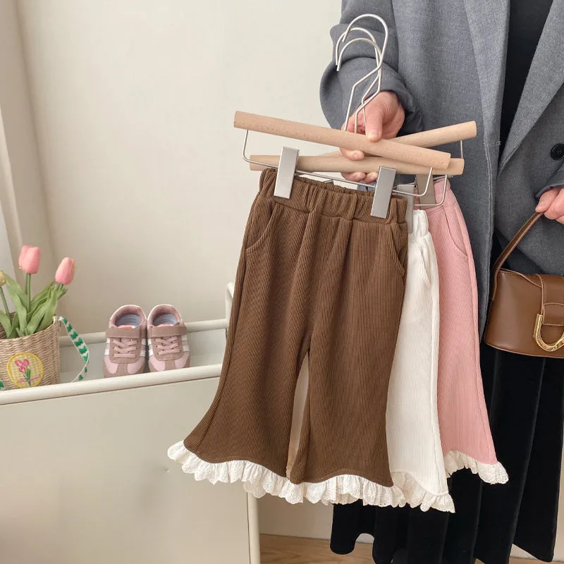 Baby Kid Girls Solid Color Pants Wholesale 240301148