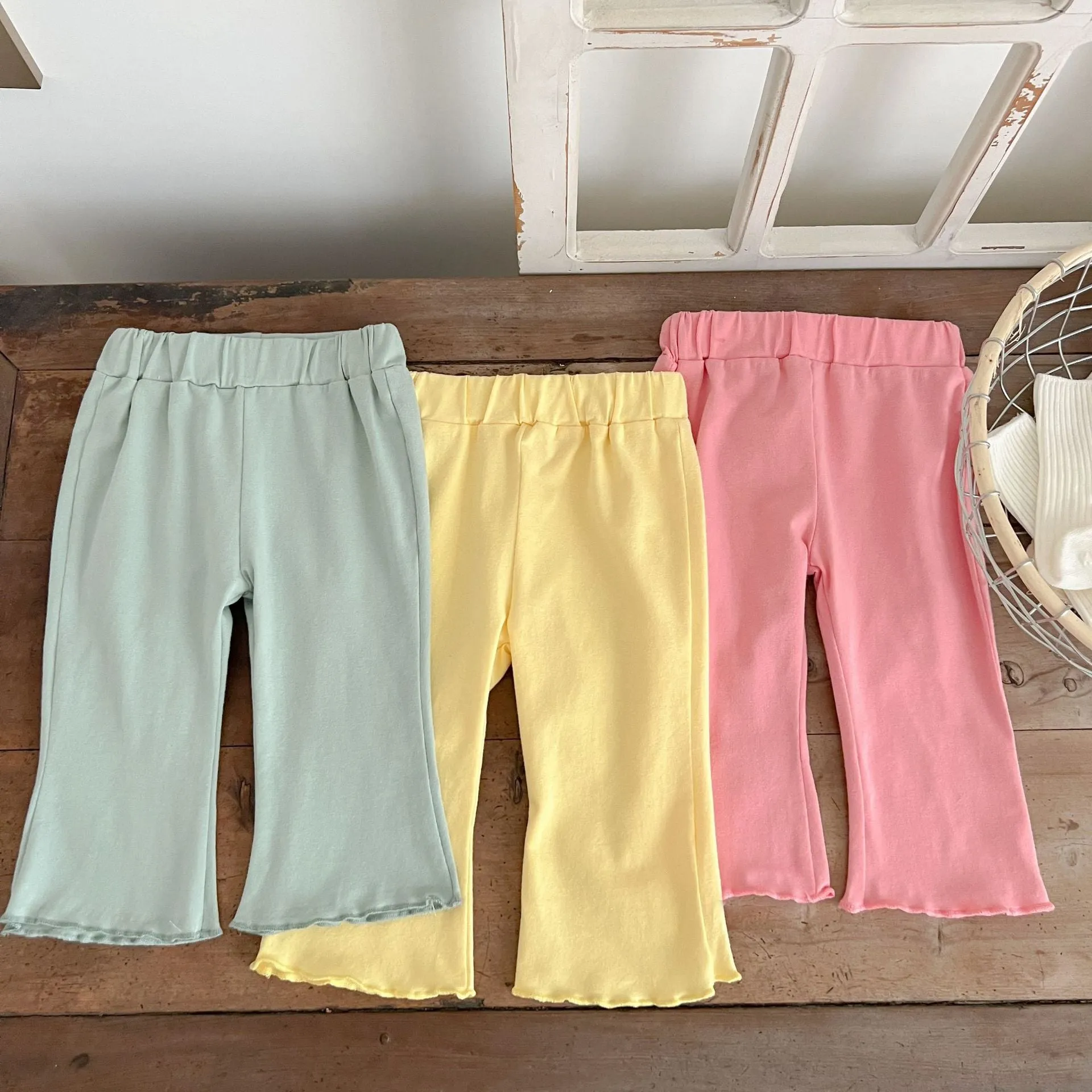 Baby Kid Girls Solid Color Pants Wholesale 24030131