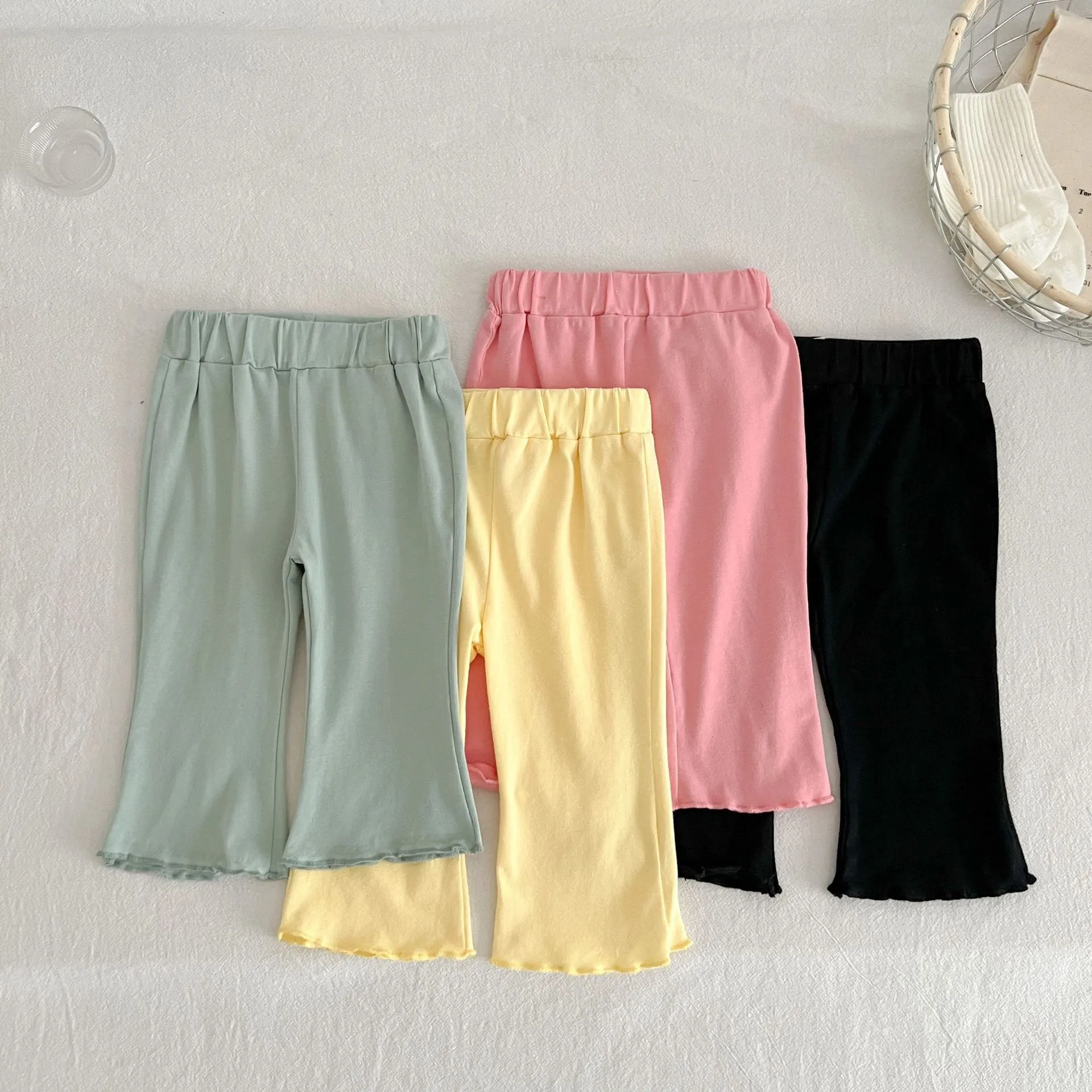 Baby Kid Girls Solid Color Pants Wholesale 24030131