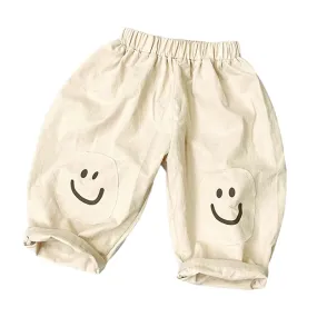 Baby Kid Unisex Solid Color Expression Pants