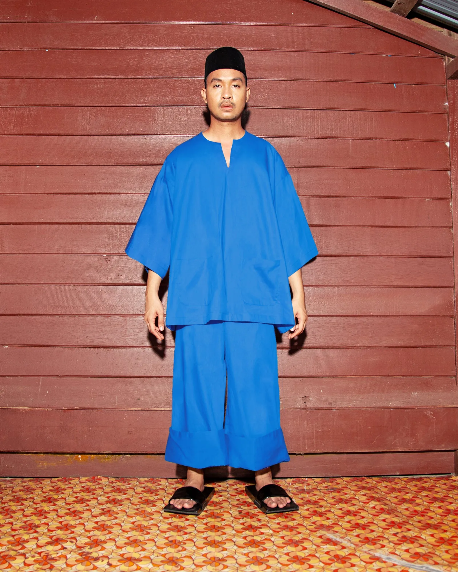 Baju Melayu Pendek (Blue)