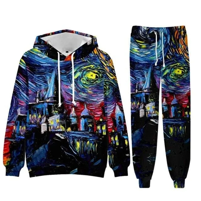 Baroque Church Luxury Men's Tracksuit Hoodies Pants Jogging Sweatpants Sets Winter Fleece Jogger Sports Suit Sweatshirt