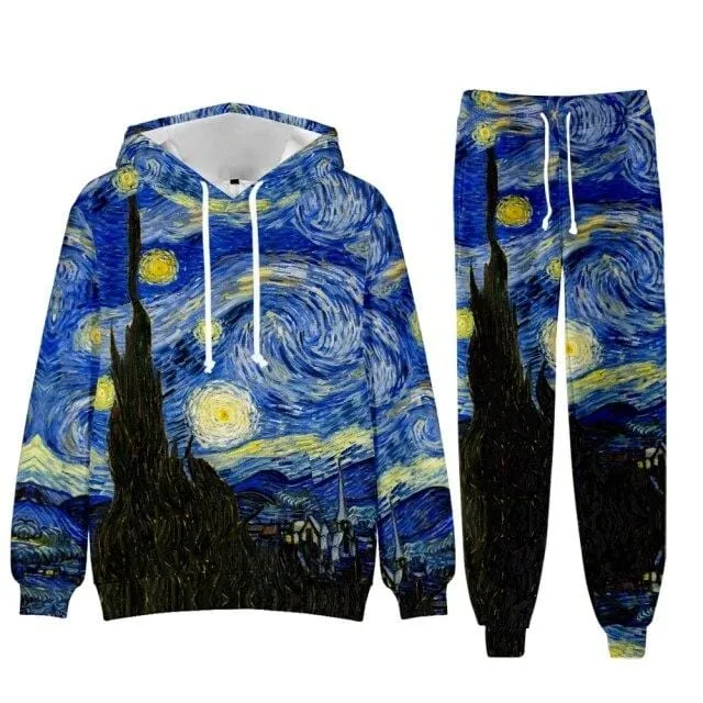 Baroque Church Luxury Men's Tracksuit Hoodies Pants Jogging Sweatpants Sets Winter Fleece Jogger Sports Suit Sweatshirt