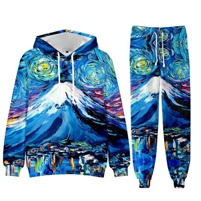 Baroque Church Luxury Men's Tracksuit Hoodies Pants Jogging Sweatpants Sets Winter Fleece Jogger Sports Suit Sweatshirt