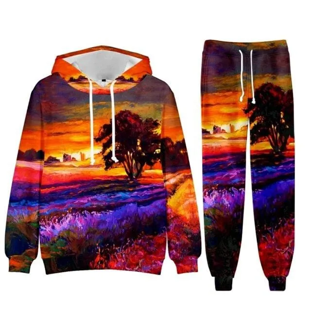 Baroque Church Luxury Men's Tracksuit Hoodies Pants Jogging Sweatpants Sets Winter Fleece Jogger Sports Suit Sweatshirt