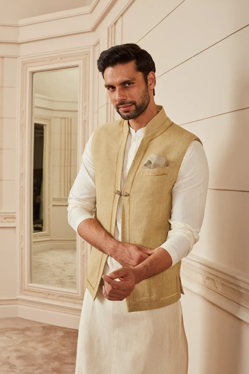 Beige Bundi With Single Frogging Button