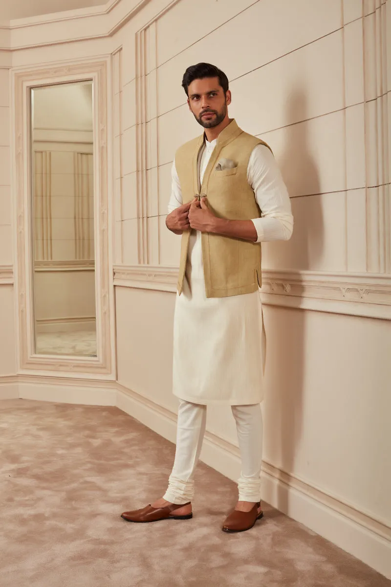 Beige Bundi With Single Frogging Button