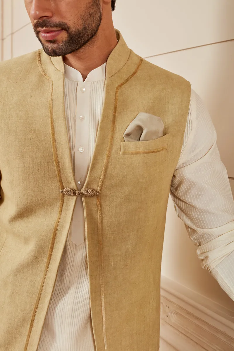 Beige Bundi With Single Frogging Button