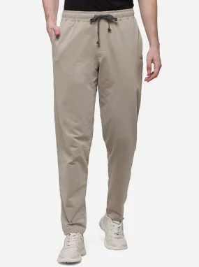 Beige Regular Fit Solid Track Pants | JadeBlue