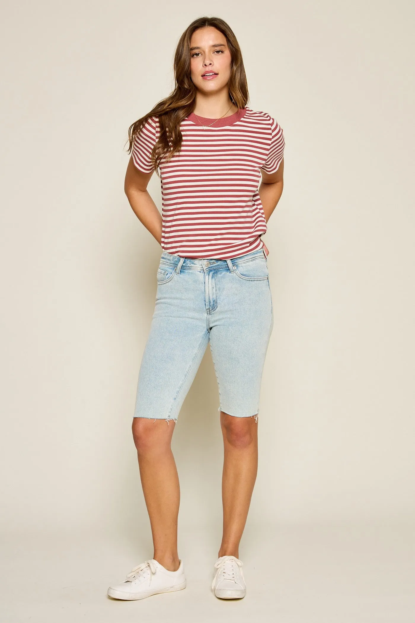 Bermuda Shorts in Light Denim