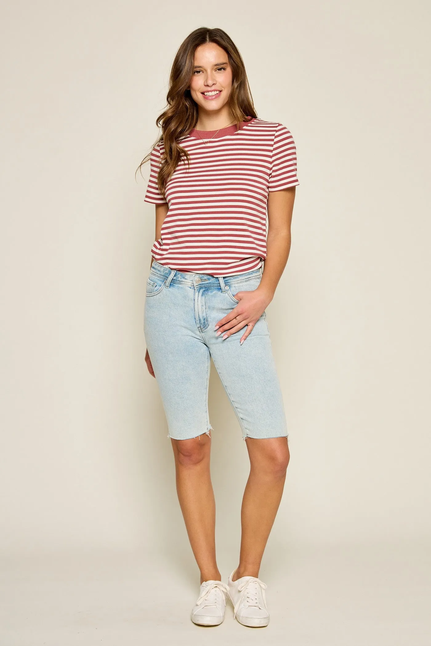 Bermuda Shorts in Light Denim