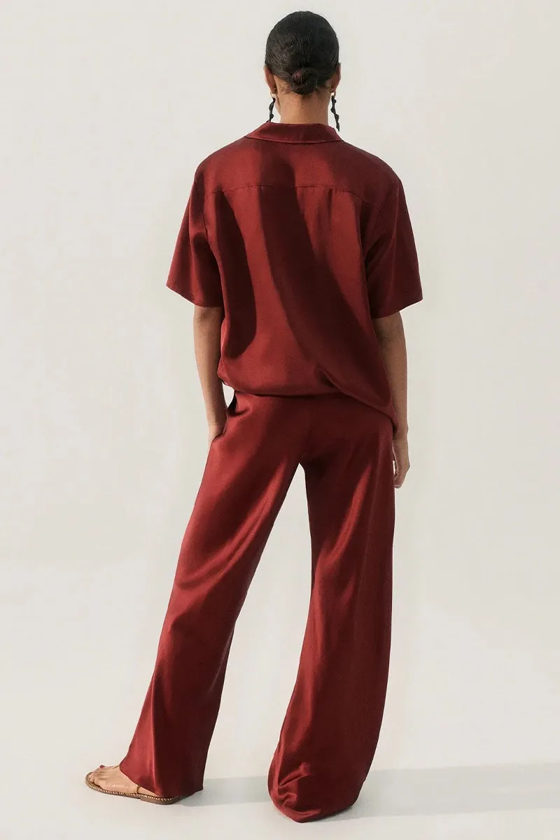 BIAS CUT PANTS-GARNET