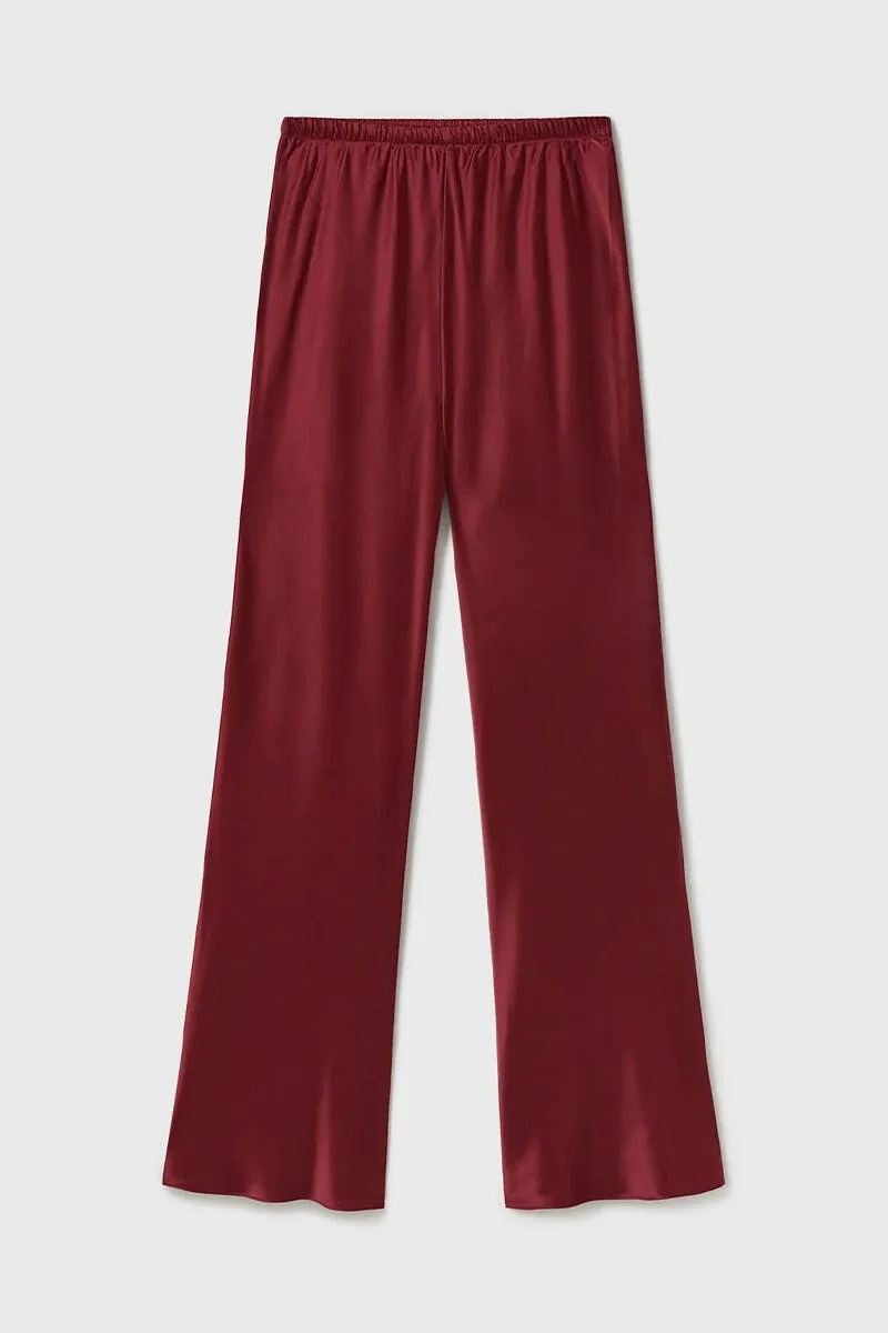 BIAS CUT PANTS-GARNET