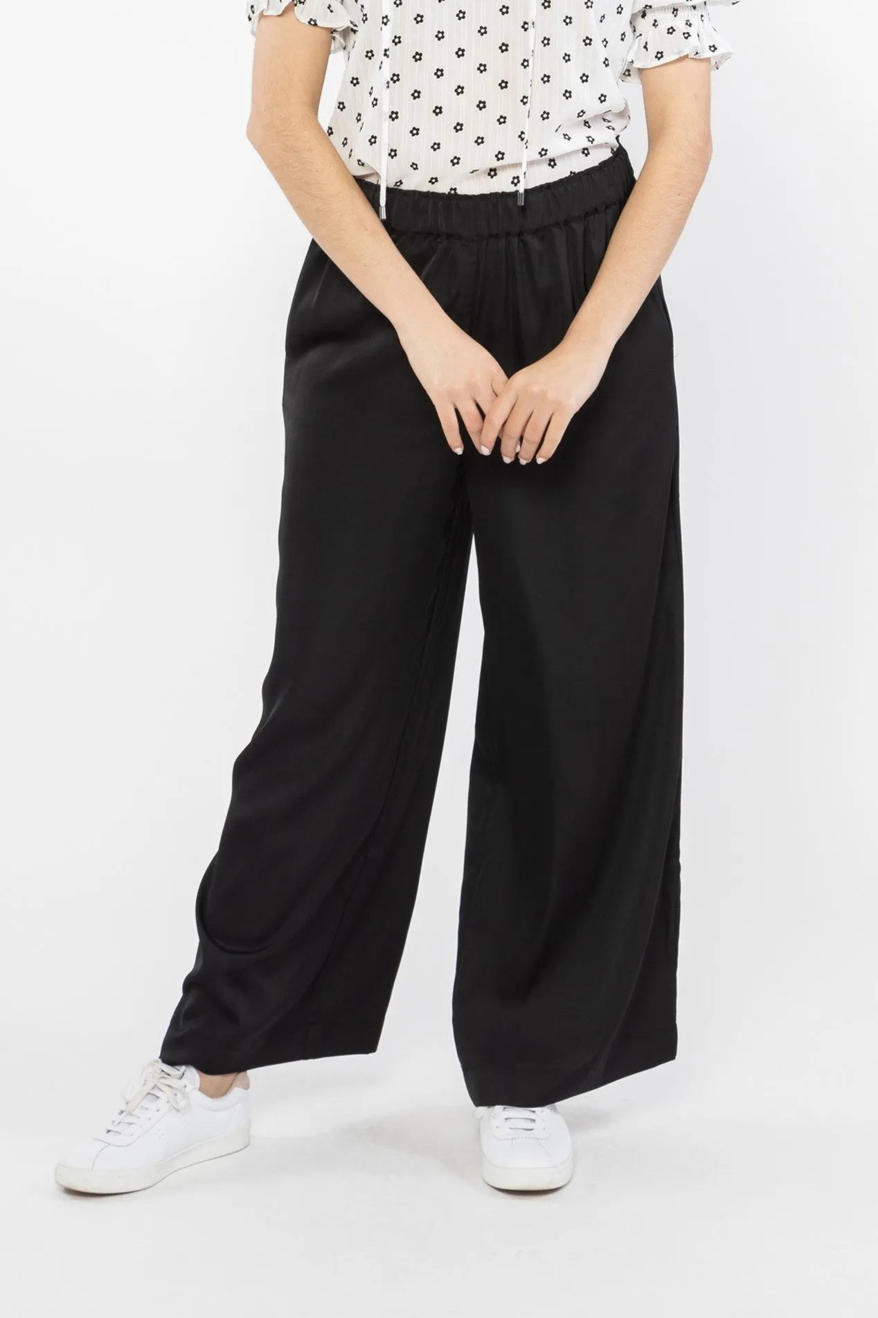 Billie The Label Curious Pant - Black Washer Satin