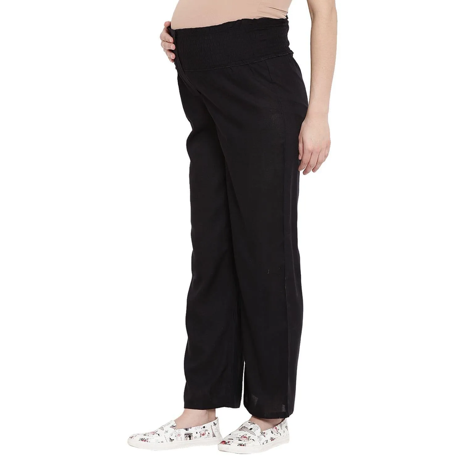 Black Maternity and Nursing Loungewear Pants