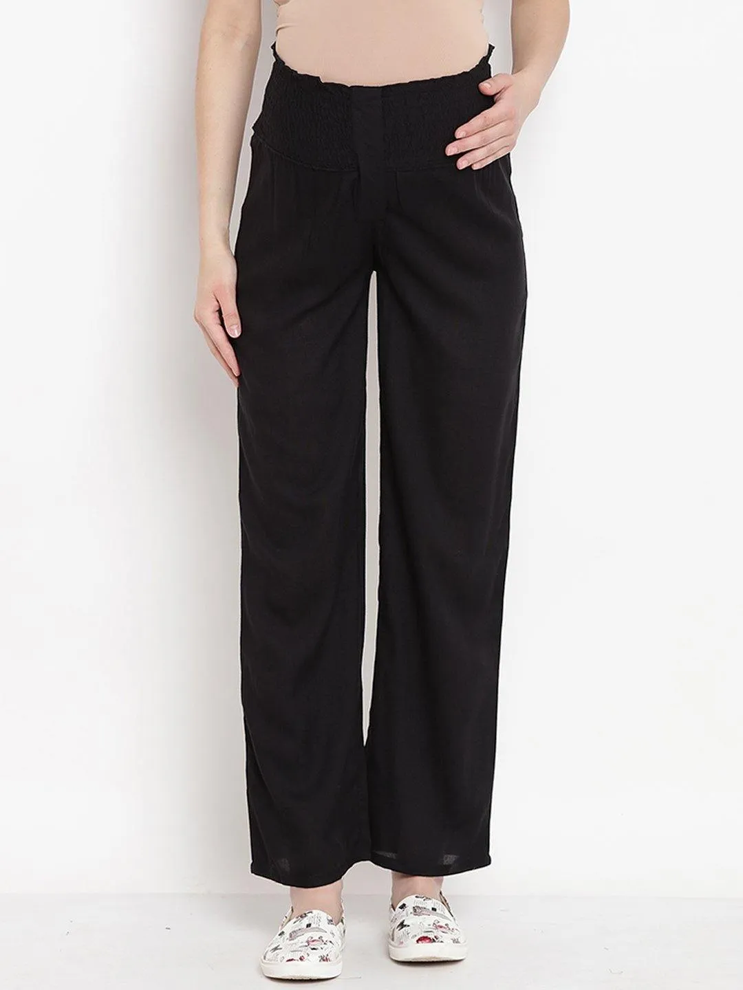 Black Maternity and Nursing Loungewear Pants