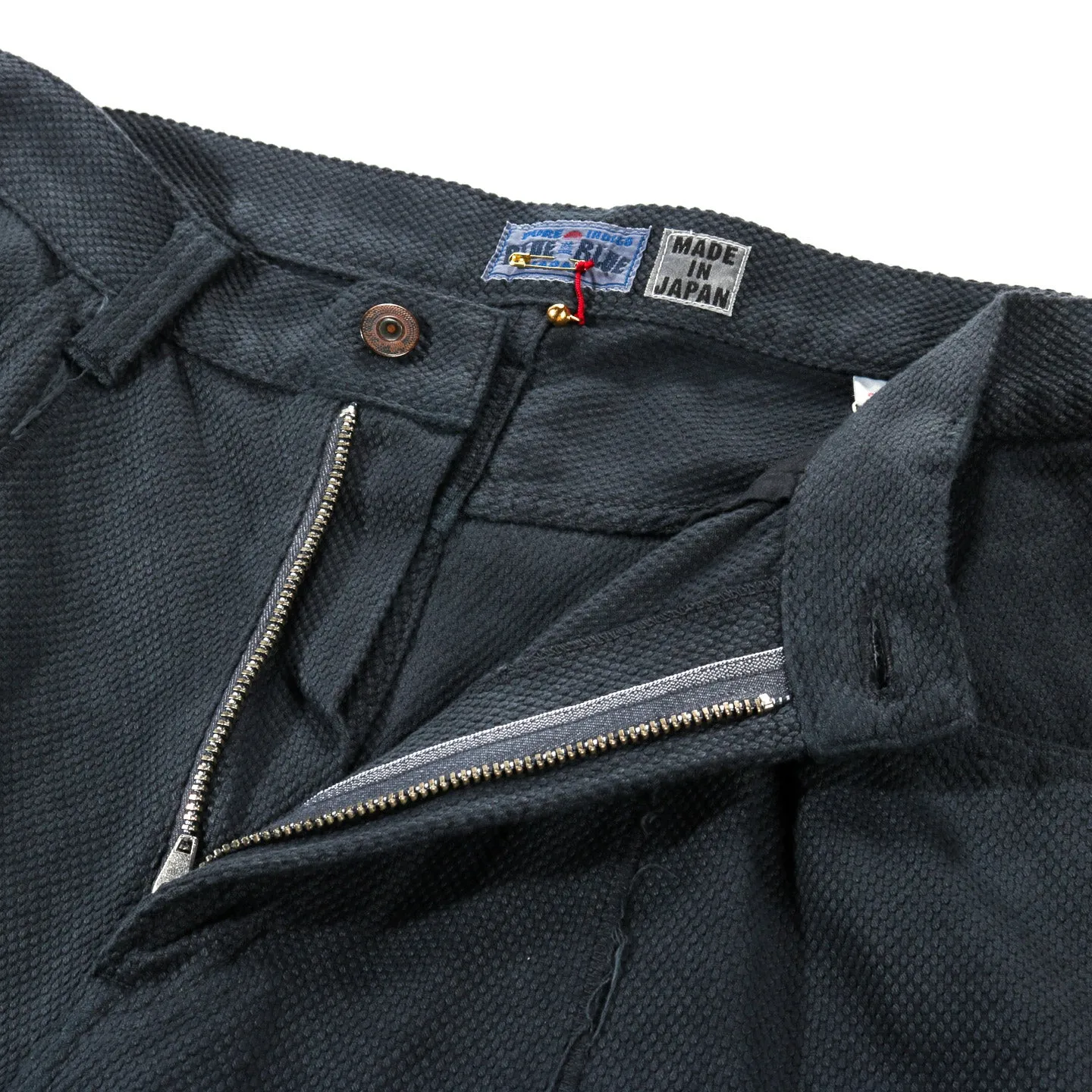 BLUE BLUE JAPAN FINE 'SASHIKO' BAGGY PANTS GREY