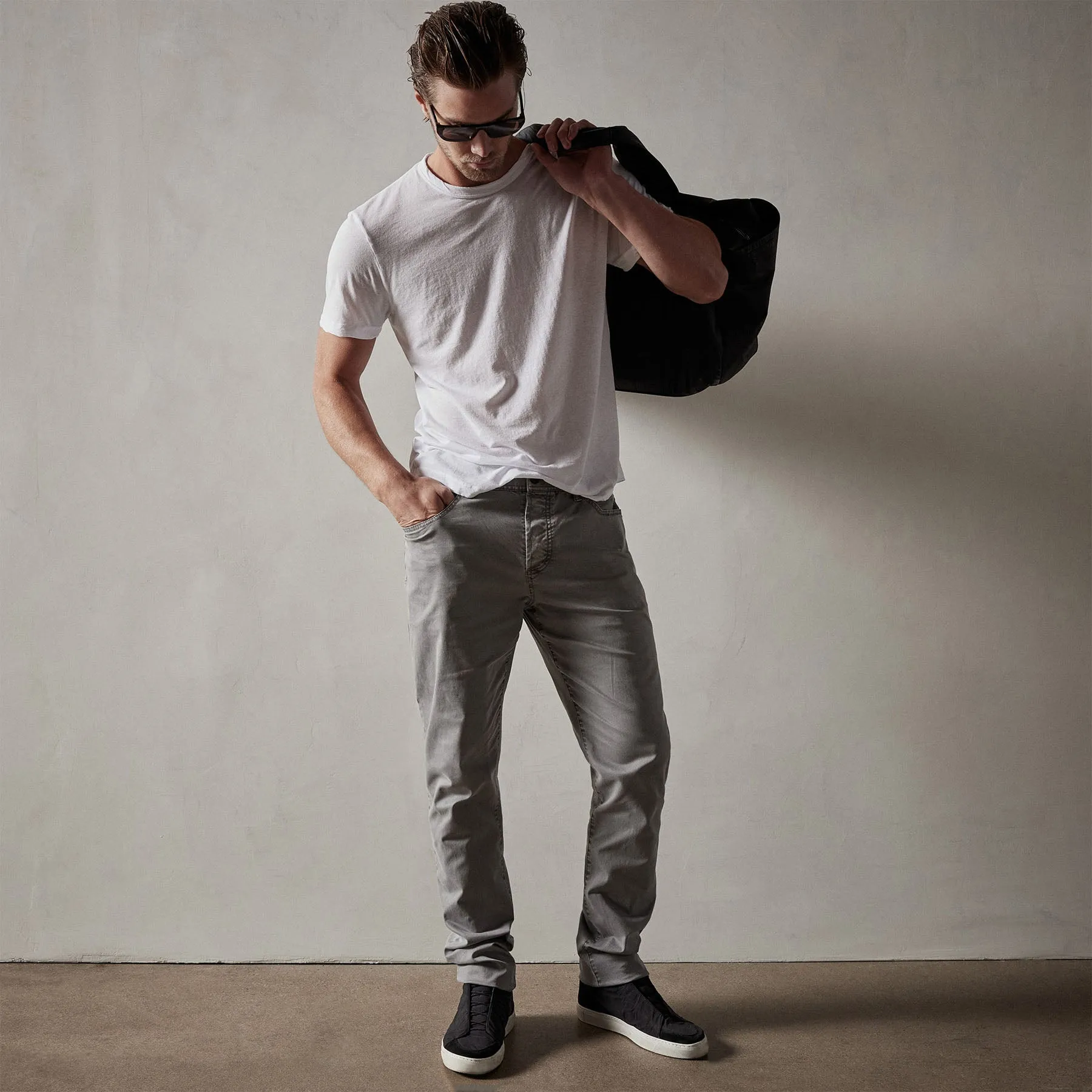 Brushed Twill 5 Pocket Pant - Silver Grey Pigment