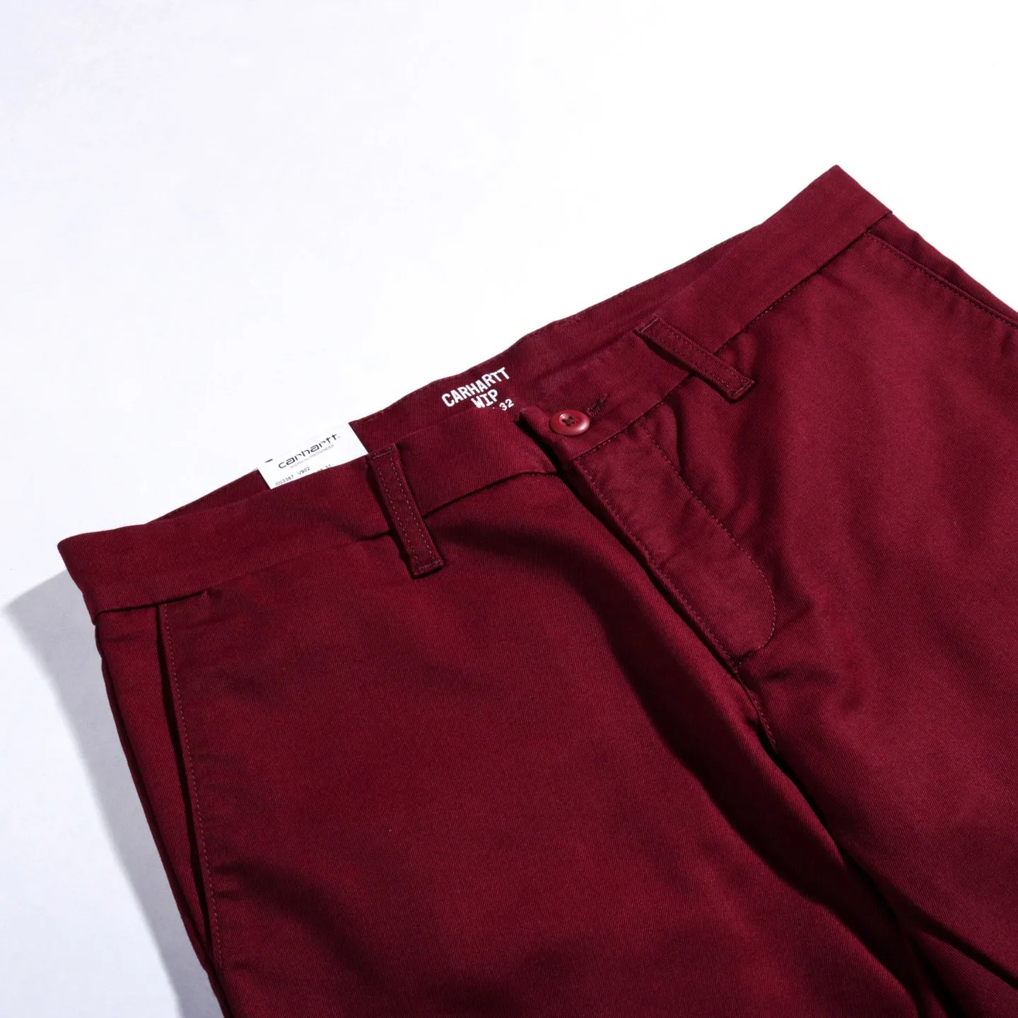 CARHARTT WIP SID PANT 'LAMAR' STRETCH TWILL CRANBERRY