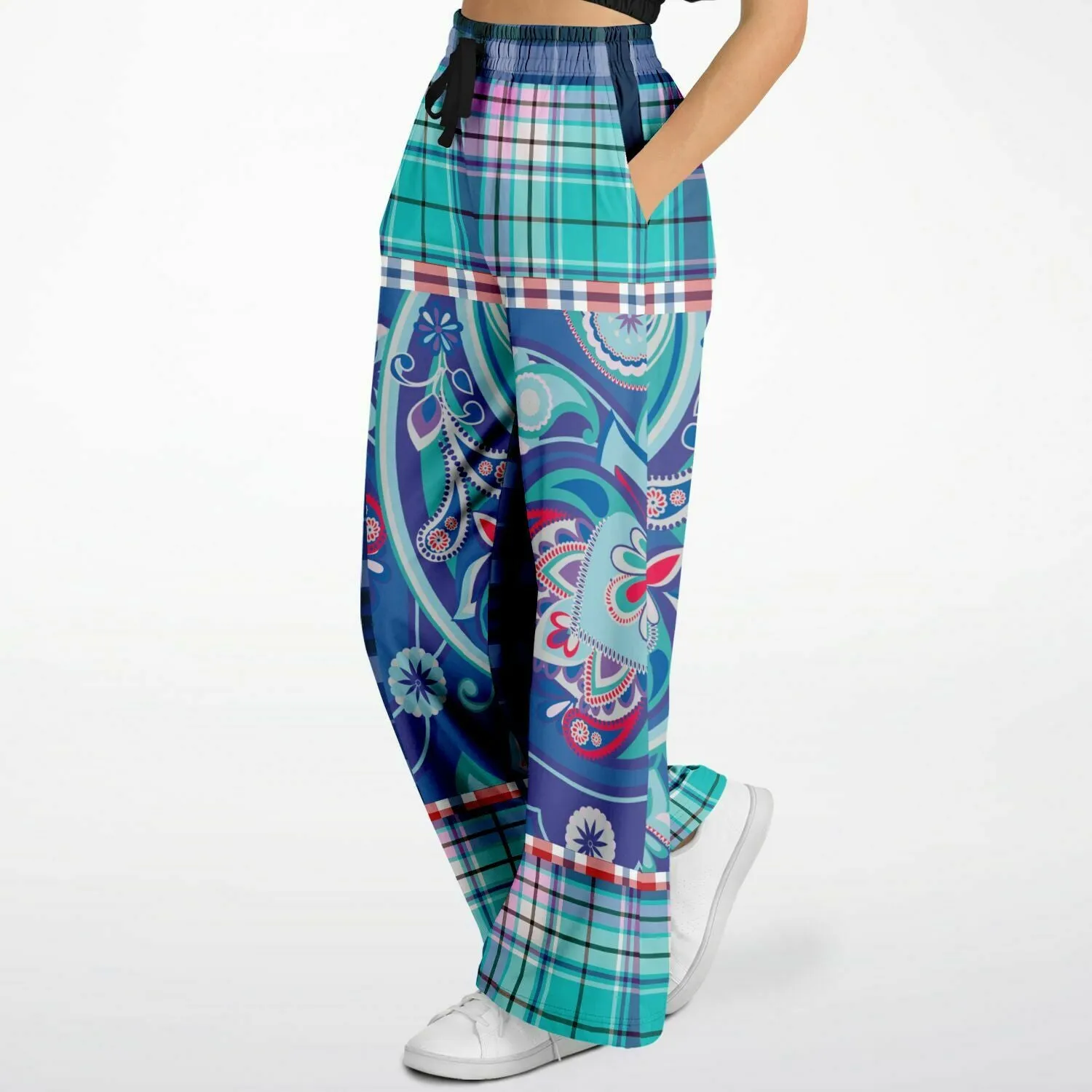 Cerulean Paisley Eco-Poly Stretchy Phat Bellbottoms