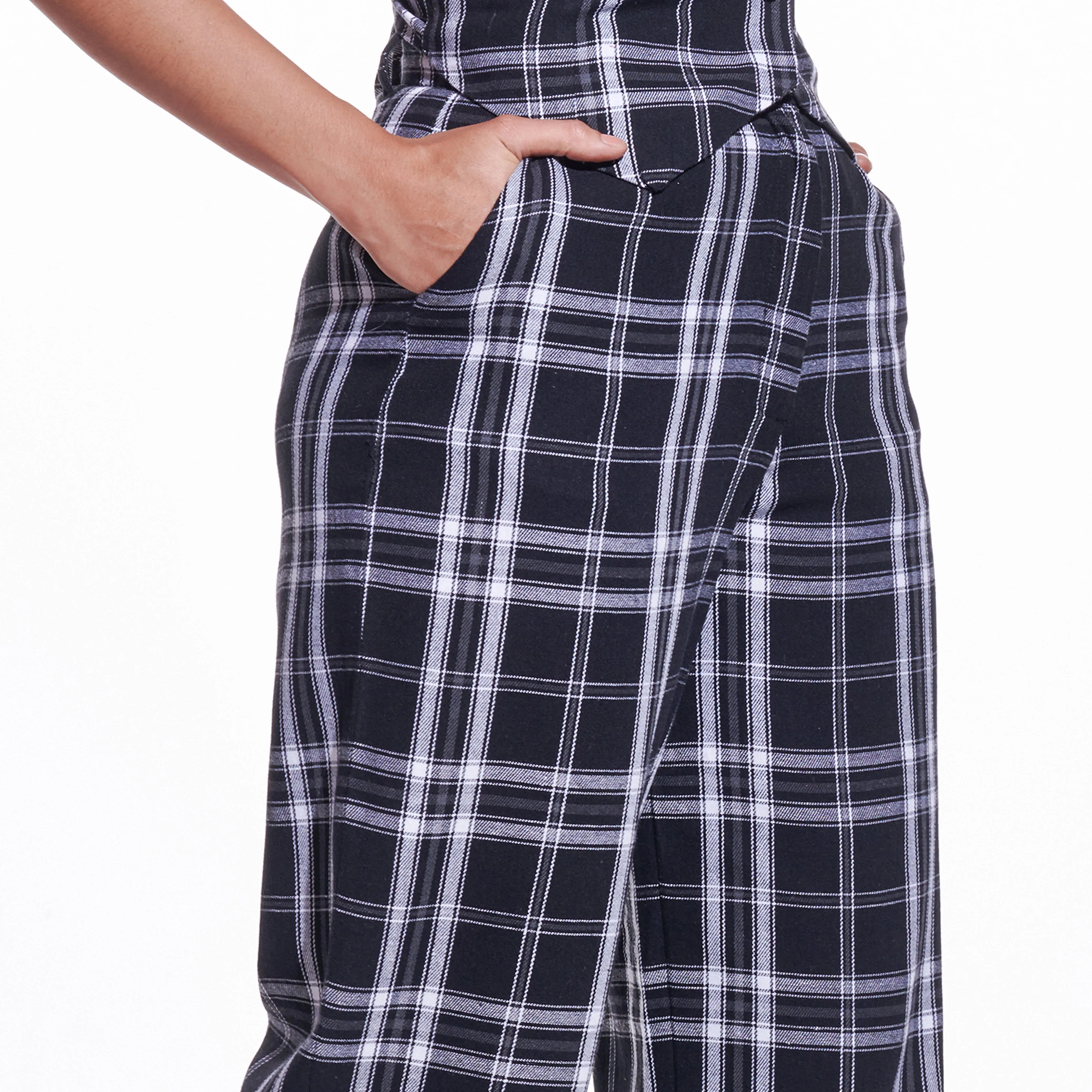 Checkered Wide Leg Pants