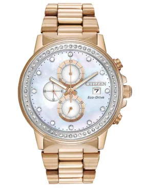 Citizen Eco-Drive Chandler Watch - Chronograph - Rose Gold -Mother of Pearl