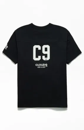 Cloud9 x PacSun Football Short Sleeve Tee. Black