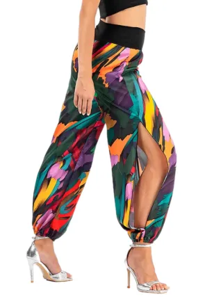 Colorful Satin Tango Gathered Tango Pants