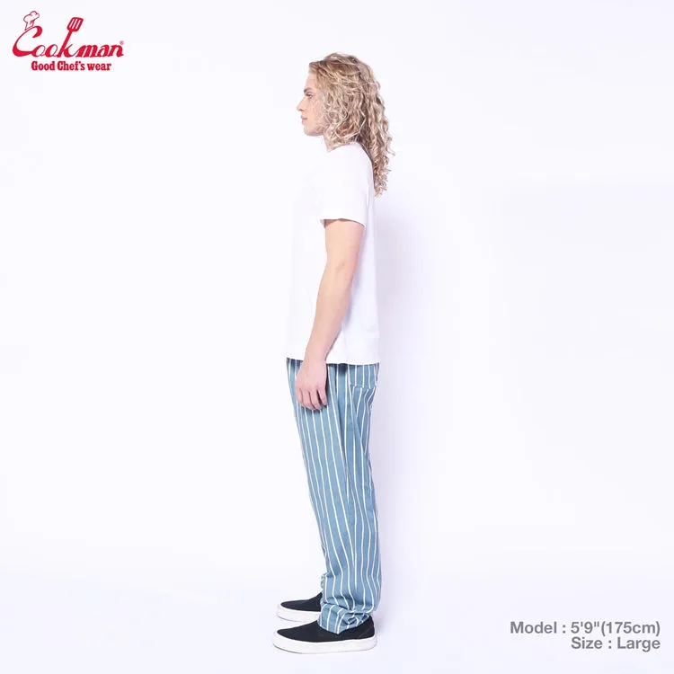 Cookman Chef Pants - Stripe : Malibu Blue