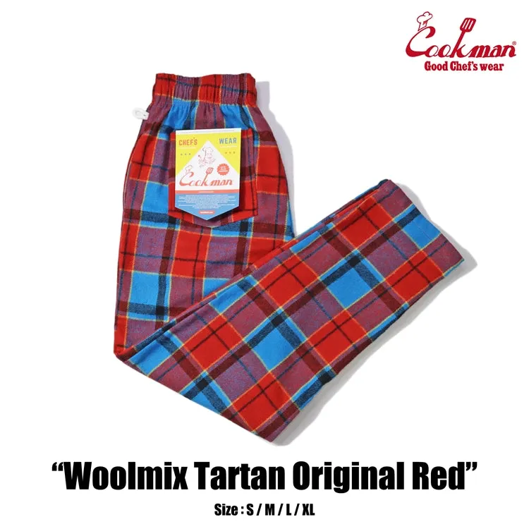 Cookman Chef Pants - Woolmix Tartan : Original Red