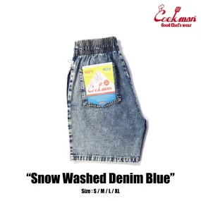 Cookman Chef Short Pants - Snow Washed Denim: Blue