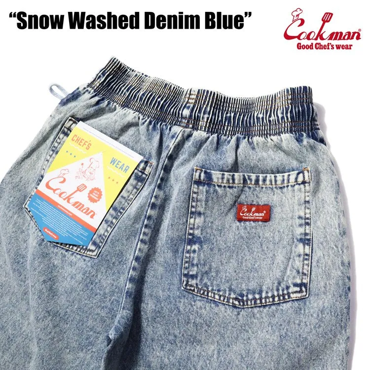 Cookman Chef Short Pants - Snow Washed Denim: Blue