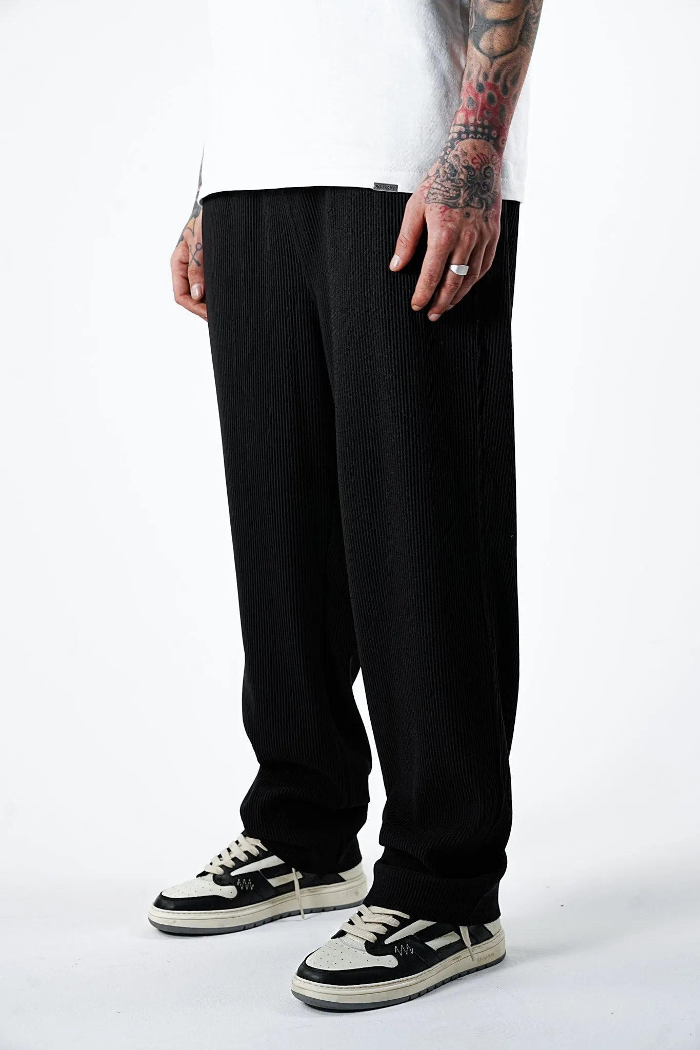 Cords Jet Black Wide Fit Pants