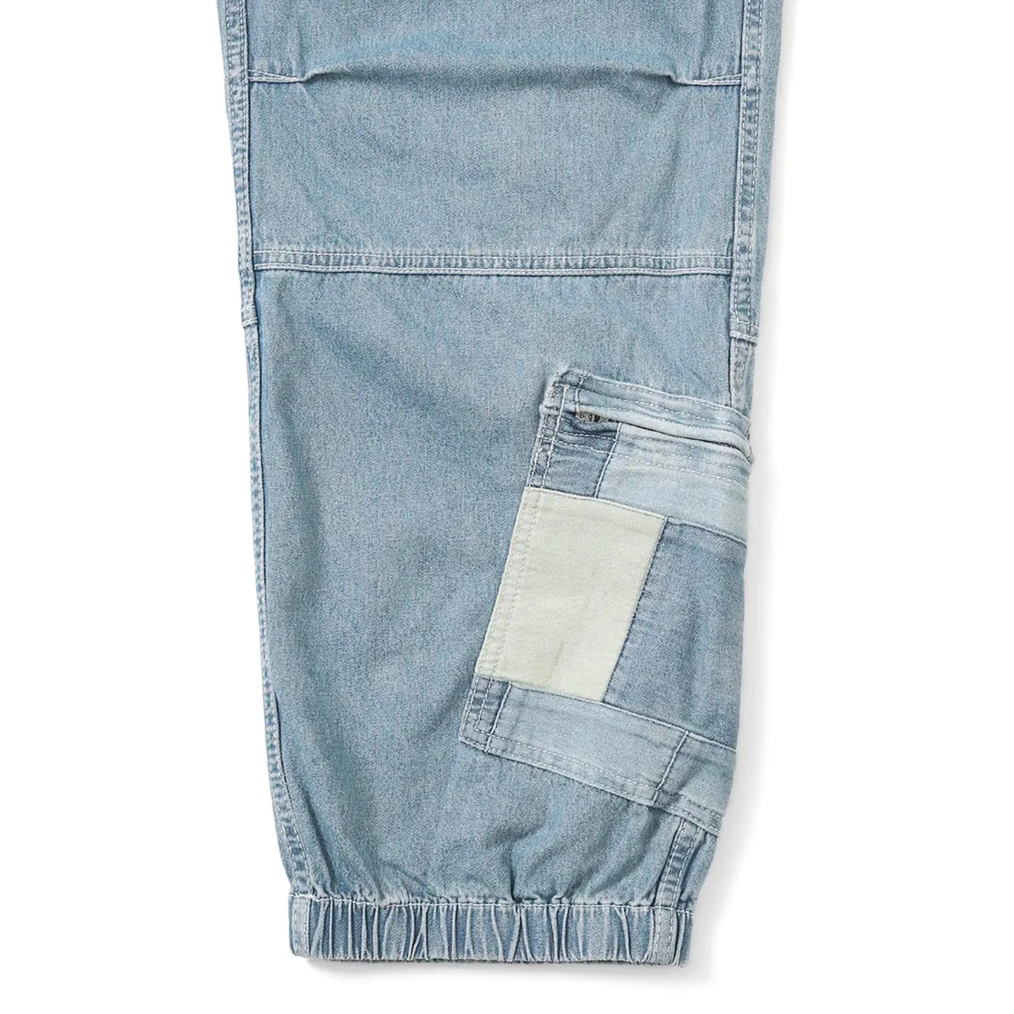 Crazy Multi Zip Pant (Washed Blue)