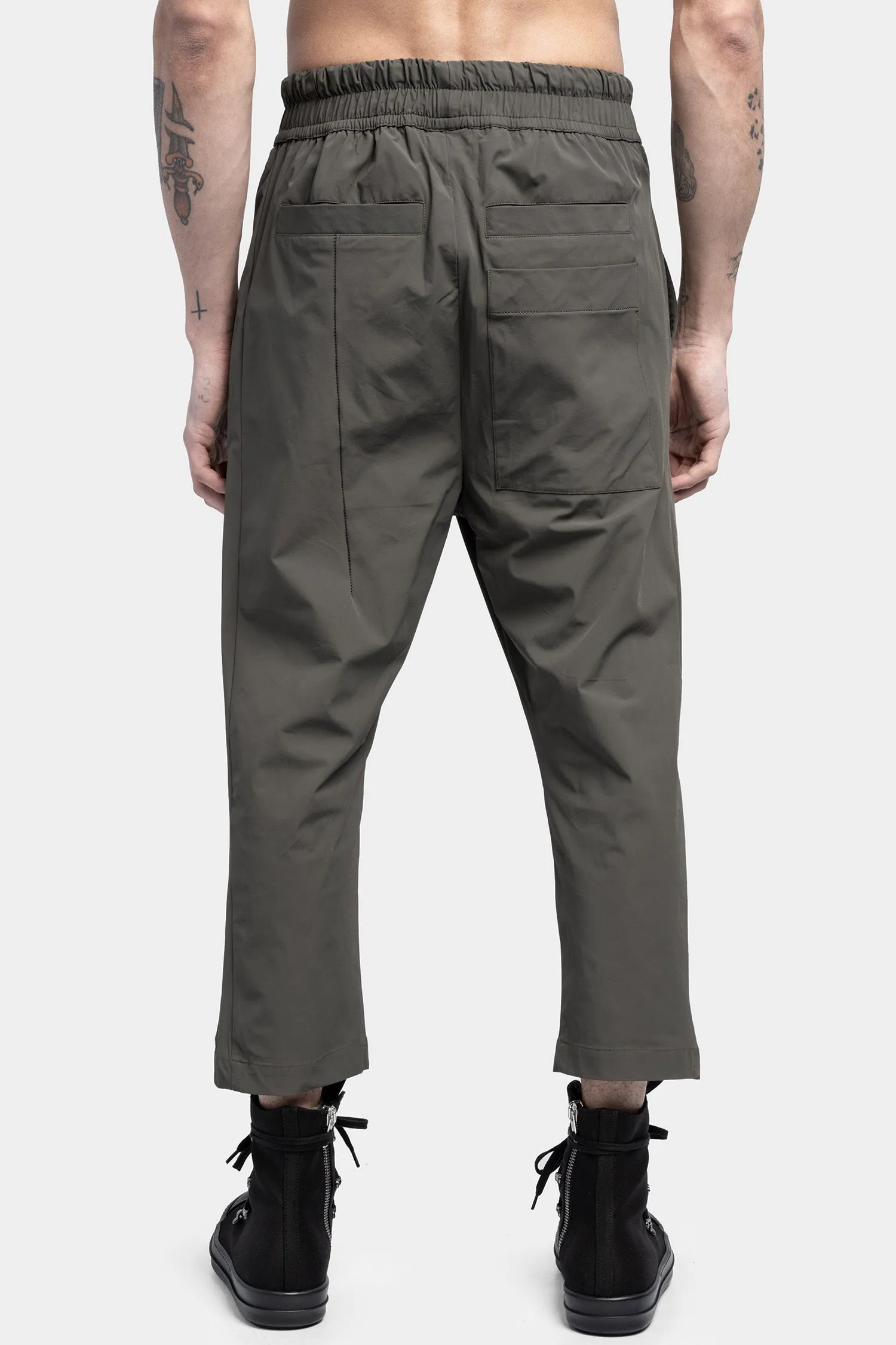 Cropped drawstring trousers, Ivy green