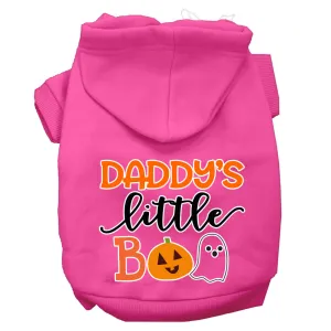 Daddy's Little Boo Screen Print Dog Hoodie Bright Pink Xxxl