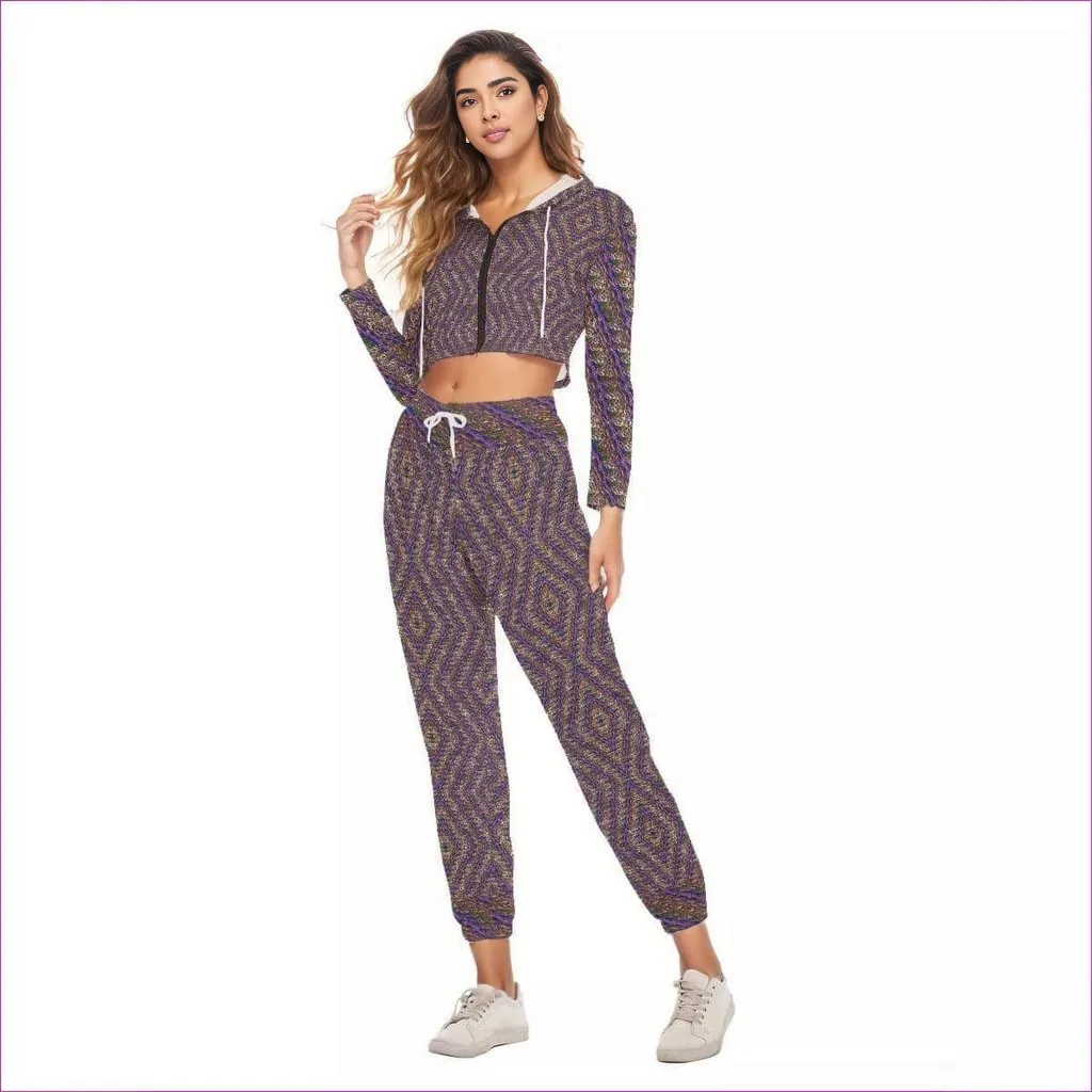 Derma Womens Crop Hoodie Sports Set