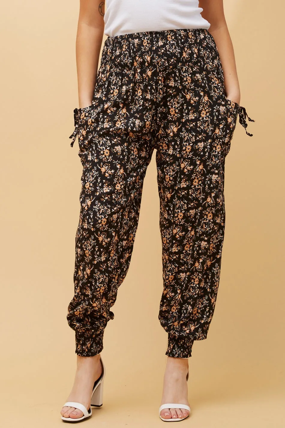 FLORAL PRINT BOHO HAREM PANTS